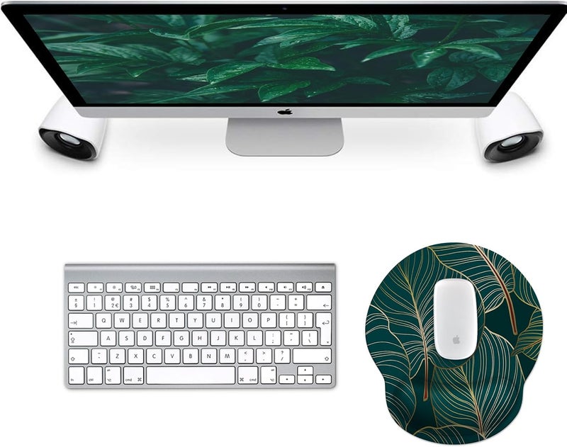 eulps Mouse Pad with Wrist Rest, Comfortable Computer Mousepad with Gel Wrist Support Smooth Surface and Non-Slip PU Base for Pain Relief, Laptop, Office & Home (Tropical Plants) - Image 2